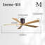 60" Irene 5-Blade Hugger Ceiling Fan with Wall Remote-1087667335-1087667353-1087667350