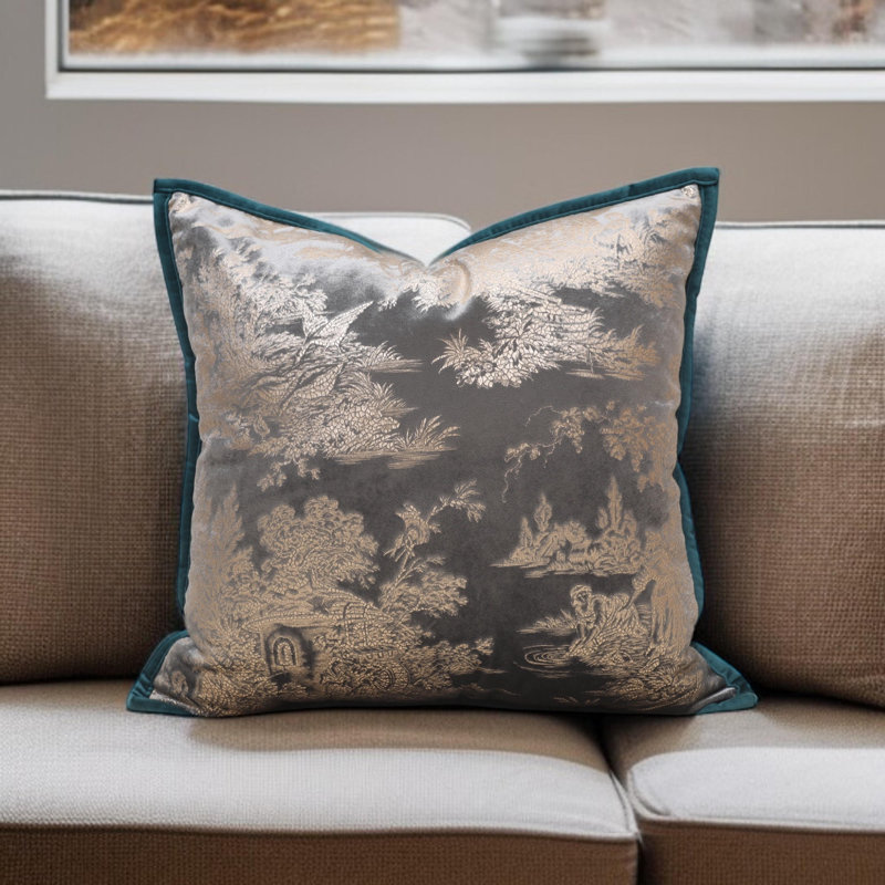 Housse de coussin en velours, Argent argent