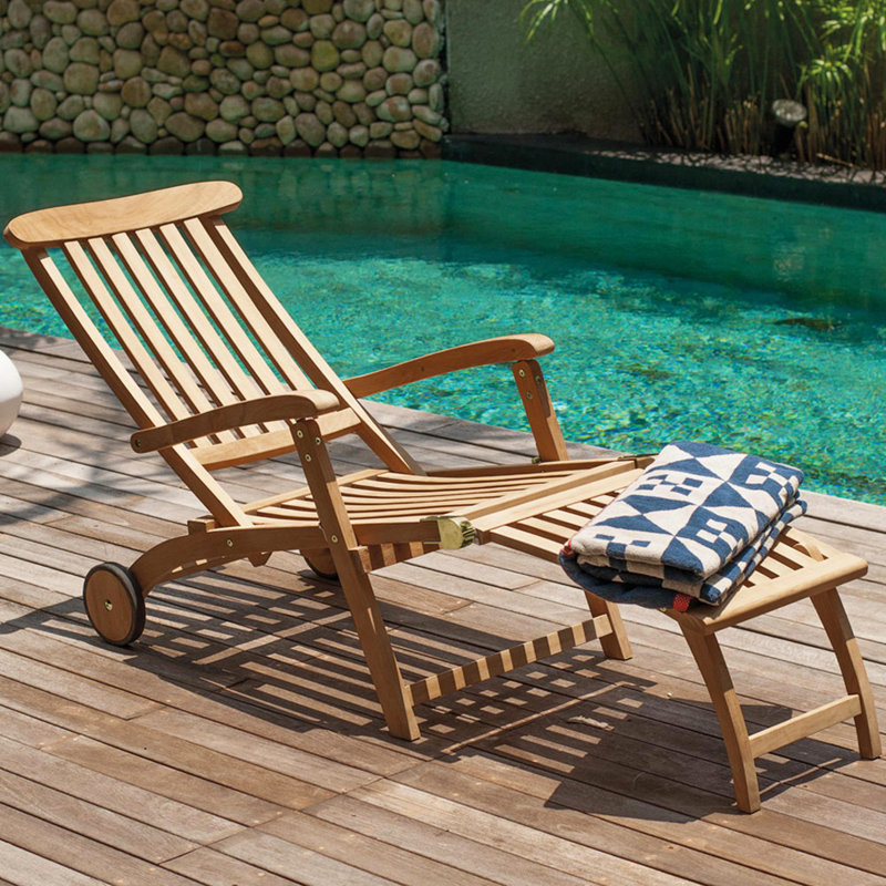 Pusch 150cm Long Reclining Teak Single Chaise