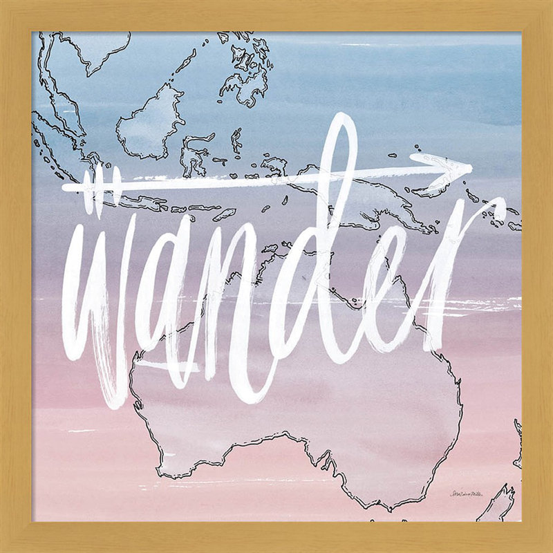 «World Traveller Wander» par Sara Zieve Miller, art mural encadré