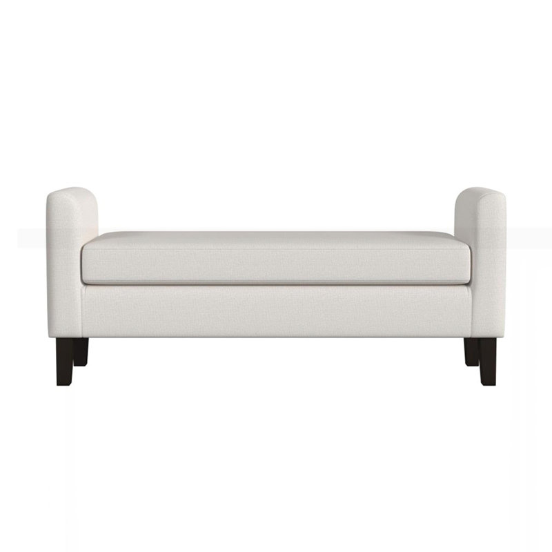 Banc d'appoint rembourré en tissu avec accoudoirs