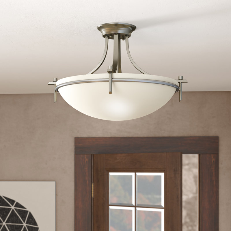 Ferrante Semi Flush Mount, Brushed Nickel