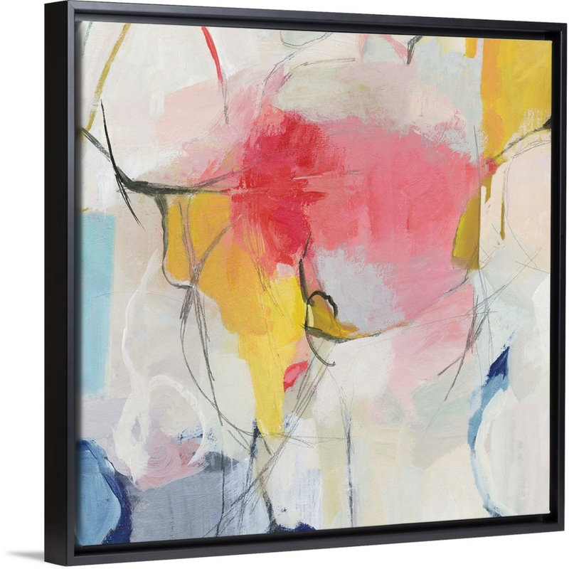 Impression sur toile, "Watermelon I" par PI studio, Toile avec cadre noir, H 38 po x l 38 po x P 1,75 po