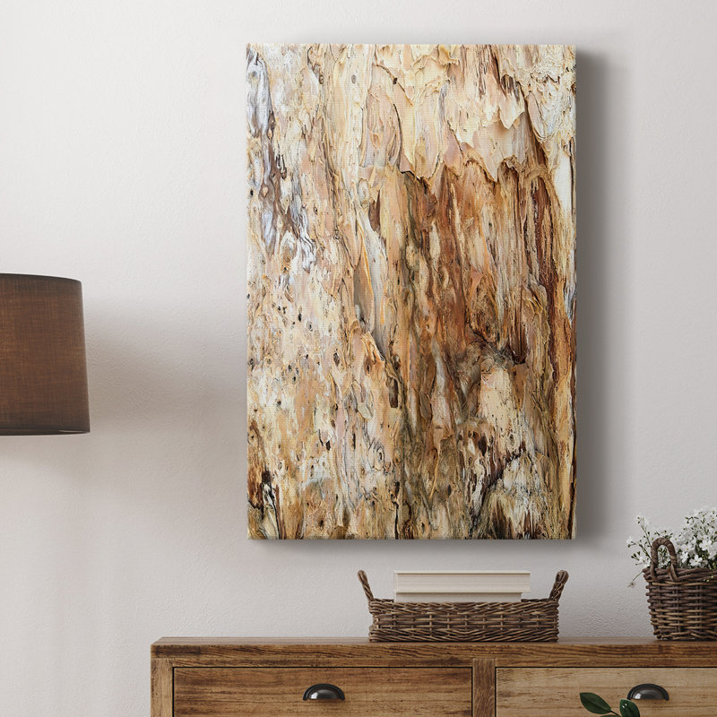 Tree Texture Triptych III -Custom Wrapped Gallery Cavas, 27" H x 18" W
