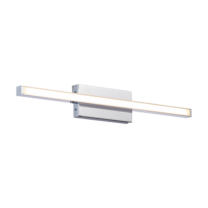 1 - Light LED Dimmable Flush Mount, 2.75" H x 18" W x 1.63" D, Chrome