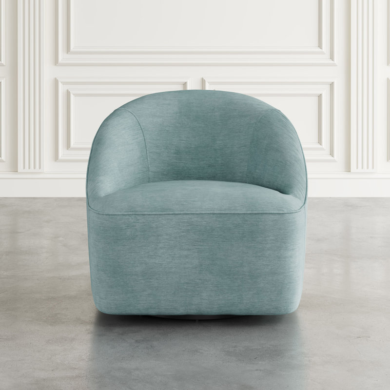 Fauteuil demi-tonneau pivotant de 30 po Casimira, Polyester sarcelle