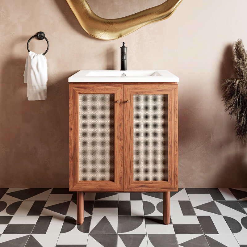 Classe 24" Freestanding Bathroom Vanity in Golden Oak with Sink Top, Oak