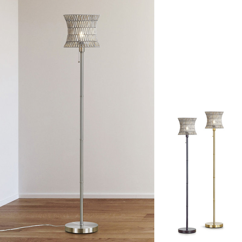 Lampe sur pied 68 po Rahish, Nickel brossé