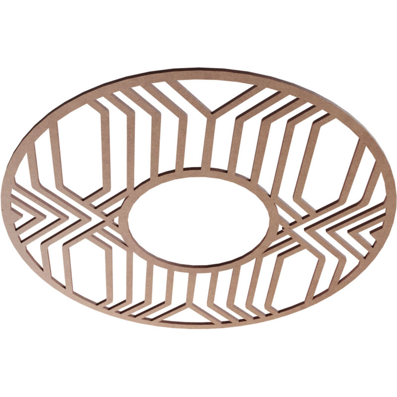 30 po x P 11 po x P 1/4 po, médaillon de plafond en bois ajouré empire, noyer, Bois (qualité de peinture)