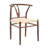 Mid Century Modern Y Back Dining Chairs Faux Wood Metal Frame and Paper Cord Seat-1995537063