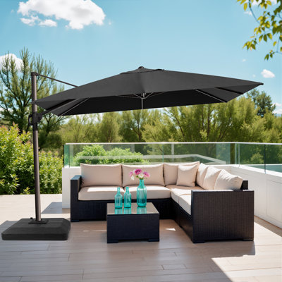 Demarea 12' x 9'' Rectangular Cantilever Umbrella, Counter Weights Included