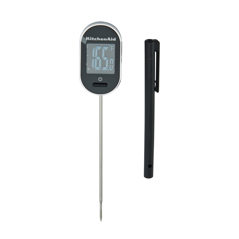 Thermomètre numérique à lecture instantanée pour cuisine et aliments - noir