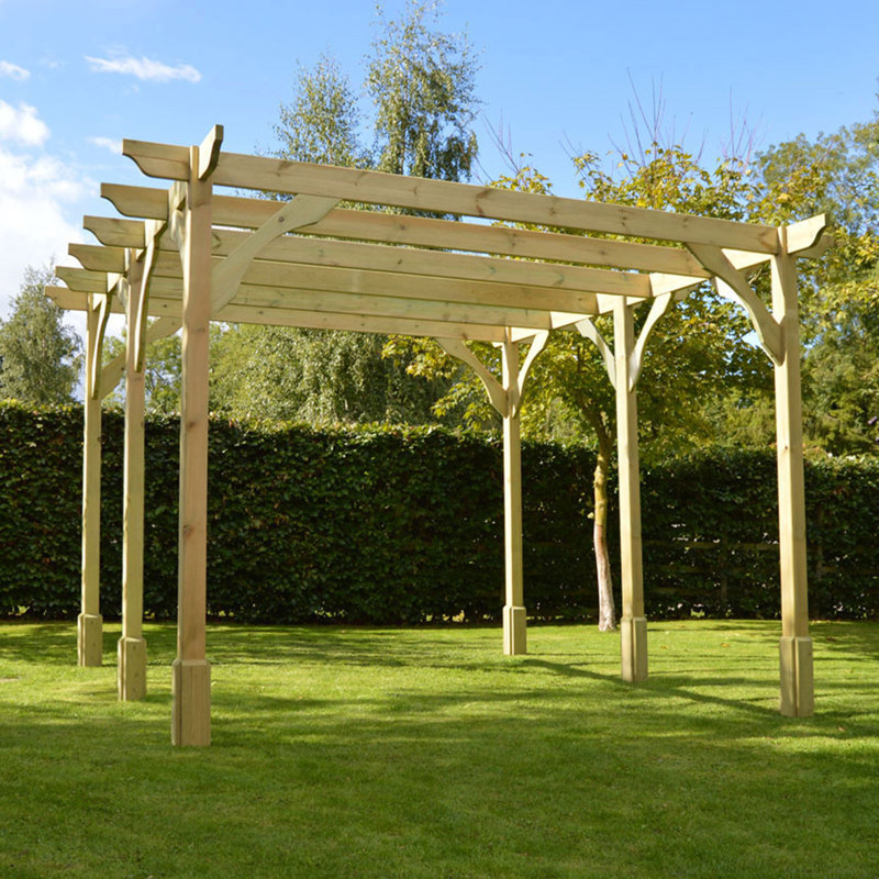 Bavaro Solid Wood Pergola, Light Green, 270cm H  x 420cm W  x 180cm D