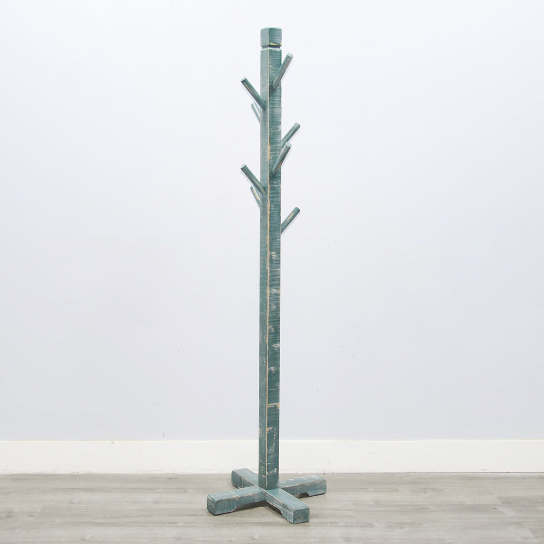 Haslemere Solid Wood Freestanding 8 - Hook Coat Rack Laurel Foundry Modern Farmhouse® 