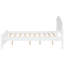 Lit plateforme double en bois avec tête de lit double, blanc