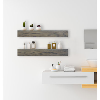 Emerald Lee 2 Piece Oak Floating Shelf