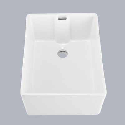 Évier de cuisine en céramique blanche L 23,6 po x l 18 po - à impact, facile à désinfecter et à nettoyer, performance à long terme, entretien