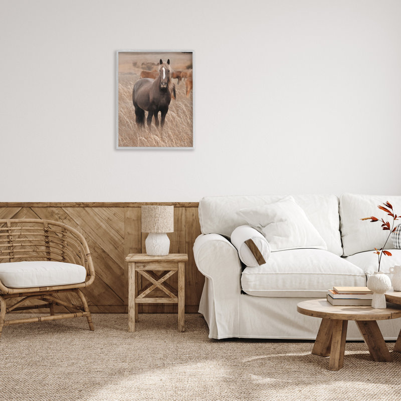 «Hazy Day Horse», art de la giclée encadrée par Lori Deiter, Estampe numérique Farmhouse, H 30 po x l 24 po