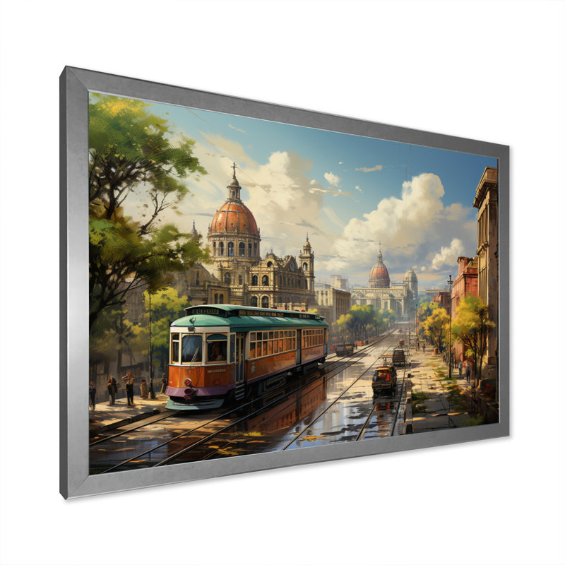 «Mexico City Vibrant Vistas II», reproduction d'art sur toile, Cadre photo argenté, H 34 po x l 44 po x P 1,5 po