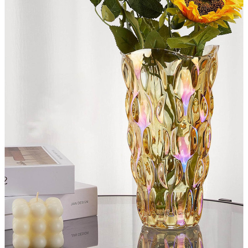 Glass Table Vase, Gold