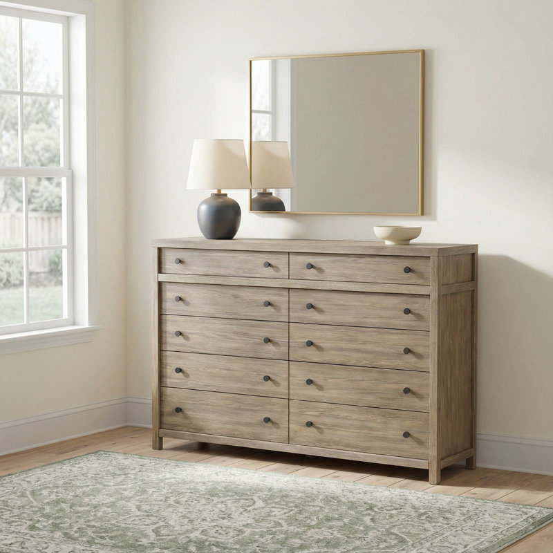 Baxley 68'' W 10 - Drawer Dresser, Brown