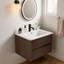 Vasque de salle de bain en céramique blanc laiteux de 61 cm (24 pouces) avec trous pré-percés pour robinetterie à entraxe centré