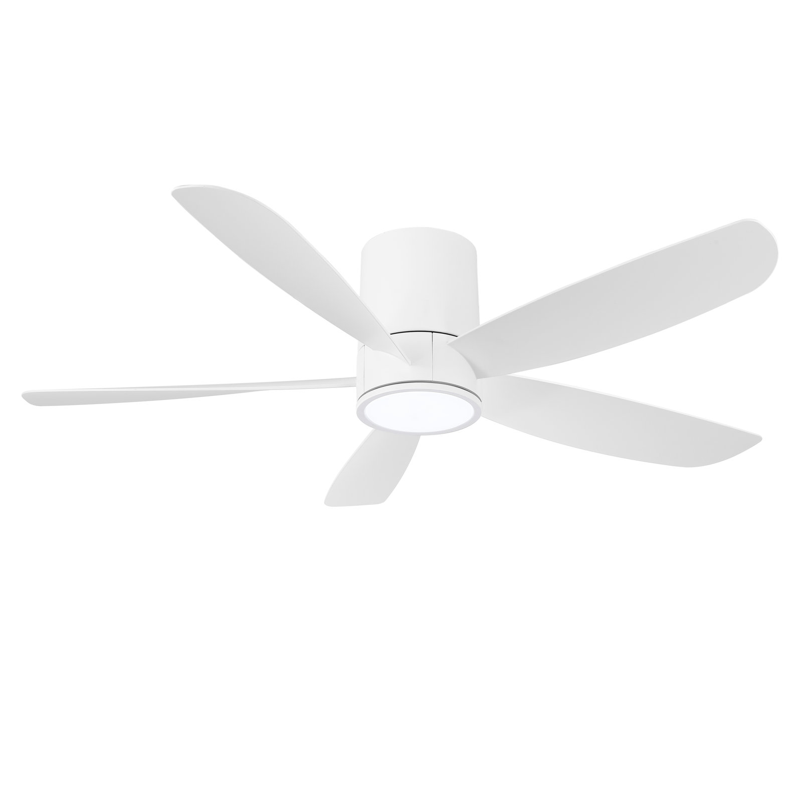 52 In. 5 Blades Flush Mount Indoor Ceiling Fan With Light Kit And Remote