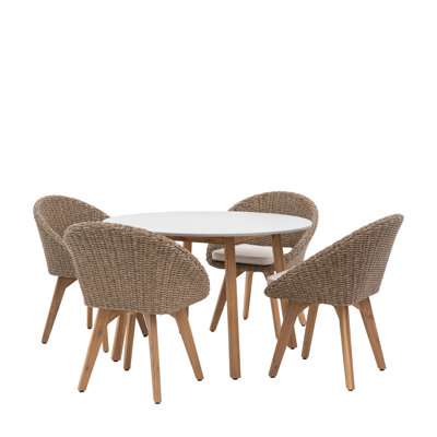 Avena Circle 5 - Piece 4 - Person 110cm L Outdoor Table Set