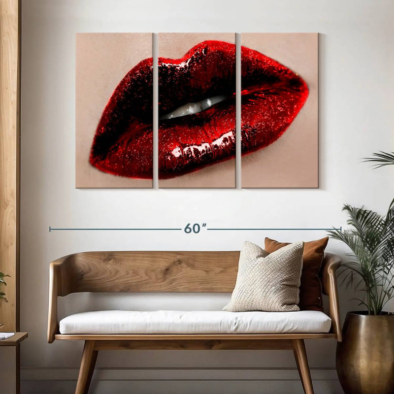 Shuttleworth Dark Red Lips, 32" H x 50" W