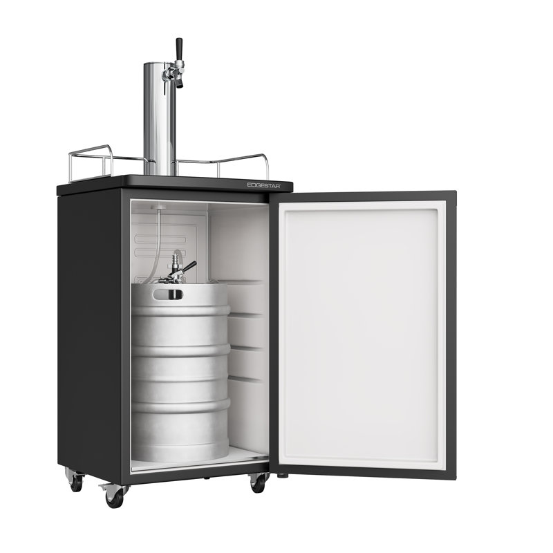 EdgeStar 4.9 Cubic Feet Single Tap Freestanding Kegerator with Adjustable Temperature, Stainless Steel