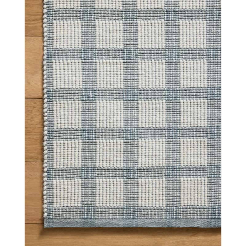 Magnolia Home by Joanna Gaines x Loloi Ryder Blue / Ivory Area Rug, Rectangle 5' x 7'6"