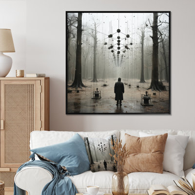 «Dark Forest Mystery - Abstract Landscape», reproduction d'art sur toile