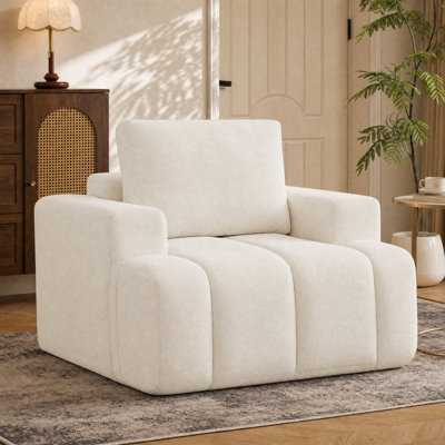 Fauteuil d'appoint surdimensionné de 44 pouces, fauteuil canapé une place en mousse à mémoire de forme avec assise profonde et accoudoirs larges