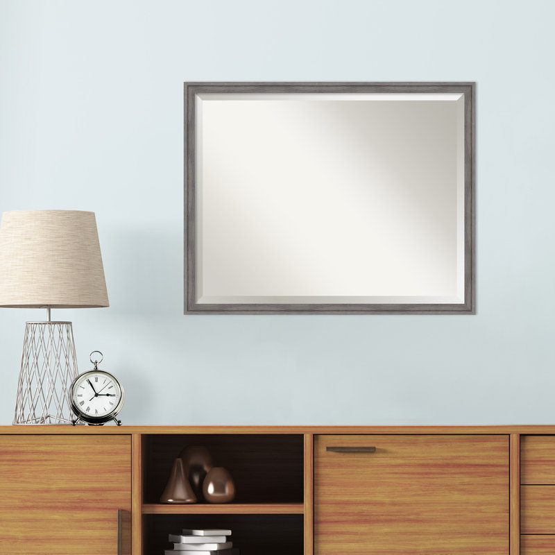 Miroir mural Florence, 23,75 po x 29,75 po, Rectangle, gris