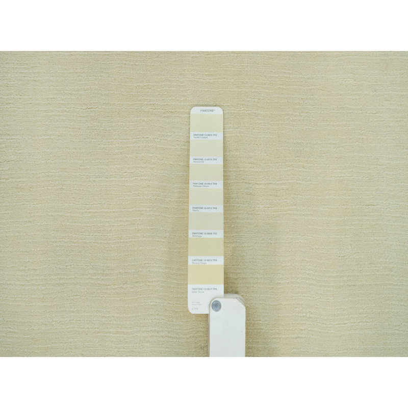 Tapis en laine et soie vÃ©gÃ©tale nouÃ© Ã  la main Â« Photon White Plain Â» de 2 pi x 3 pi 0C1904C0D1734C8193D5347F3CC01FEE