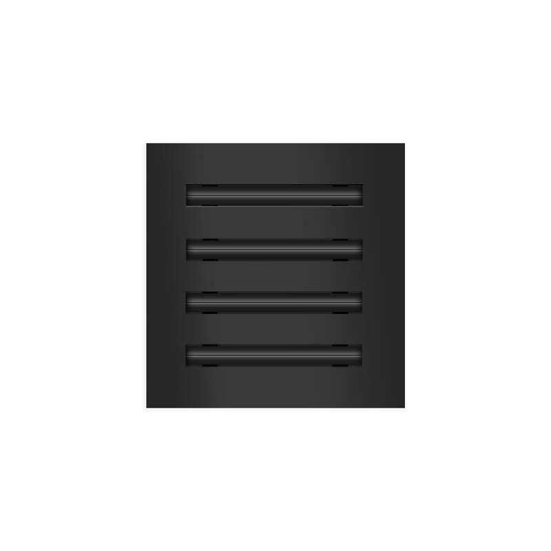 Buildmart - Couvercle d'évent moderne noir 8 x 8 - Diffuseur linéaire standard - Grille de registre