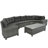8-Pieces Outdoor Wicker Round Sofa Set, Half-Moon Sectional Sets All Weather, Curved Sofa Set With Rectangular Coffee Table, PE Rattan Water-Resistant And UV Protected, Movable Cushion-1221179338