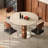 Rock board solid wood foldable dining table-2128750173