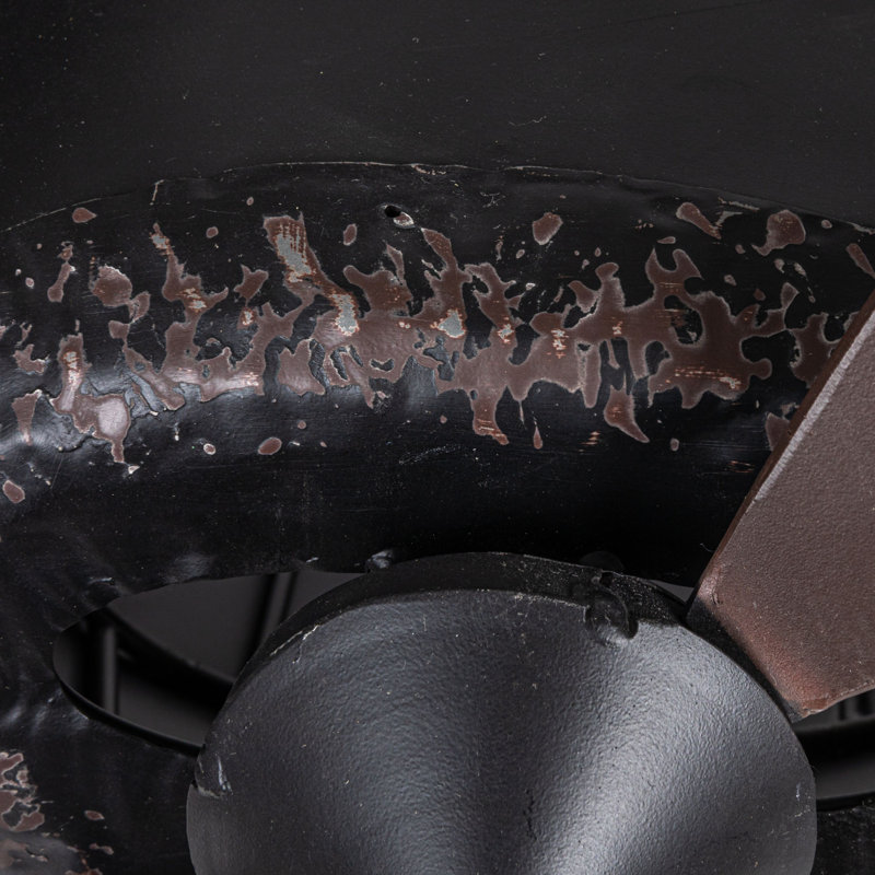 Distressed Black Metal Plane Wall Sculpture with Propellers