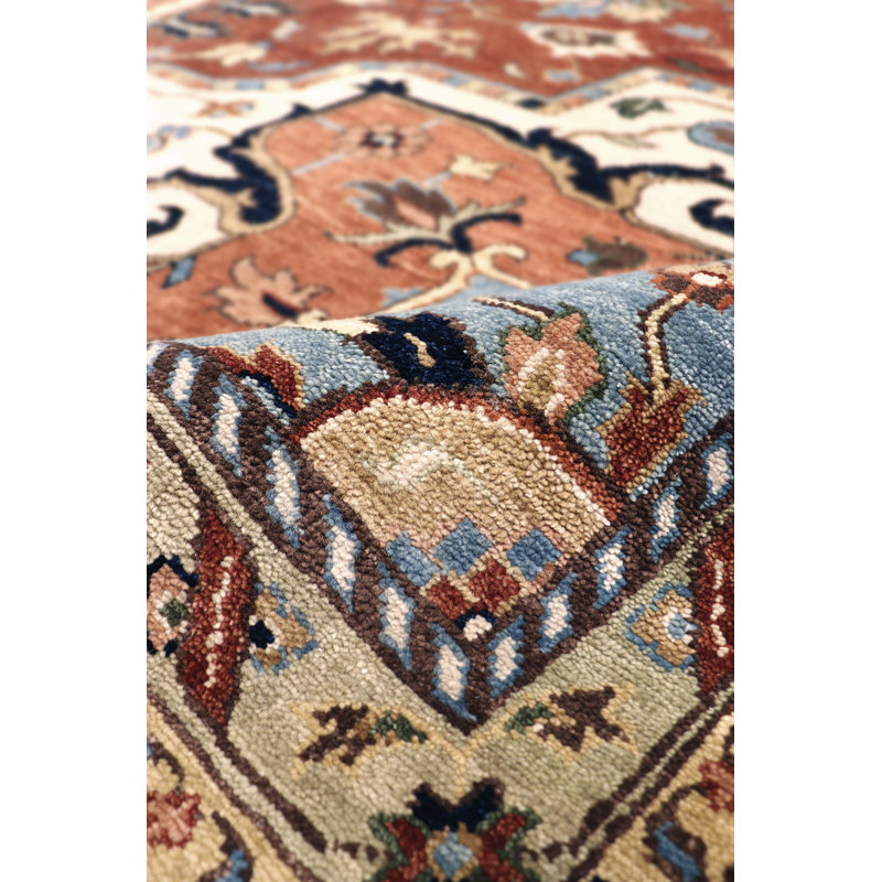 Hand Knotted Wool Oriental Indoor Rug, Rectangle 11'6" x 15'