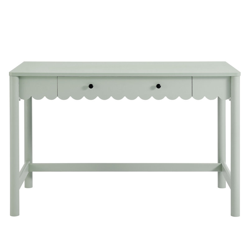 Emmeline 1-Drawer Scallop Writing Desk, Sage