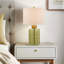 Lampe de table en verre vert voir ci-dessous