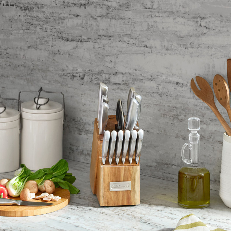 Cuisinart 15pc Elite Series Stainless Steel Block Set with Acacia Block