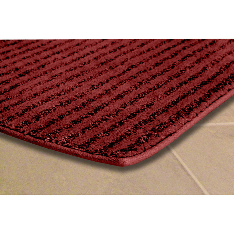 Viridian Nylon Bath Rug with Non-Slip Backing, Runner 22" x 60", Chili Pepper Red