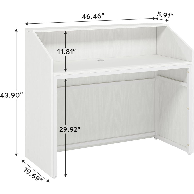 Bureau de réception moderne avec comptoir, table de réception avec œillets et panneaux d'intimité, caisse de vente au détail pour bureau, hall d'entrée, salon, bureau à domicile