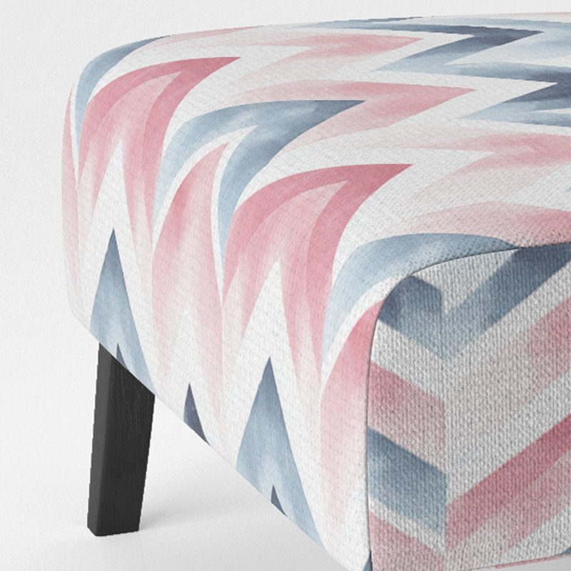 Fauteuil de chambre contemporain Boho - rose et bleu, Pantoufle sans accoudoirs
