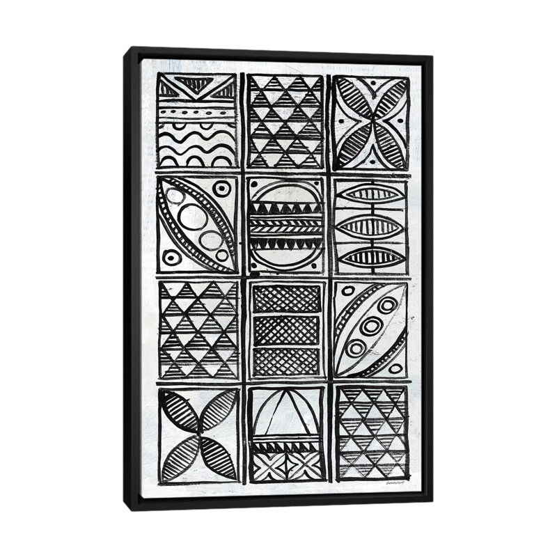 « patterns of the amazon b&w v », reproduction sur toile, H 26 po x l 18 po x P 1,5 po, Toile avec cadre noir, Pas de tapis