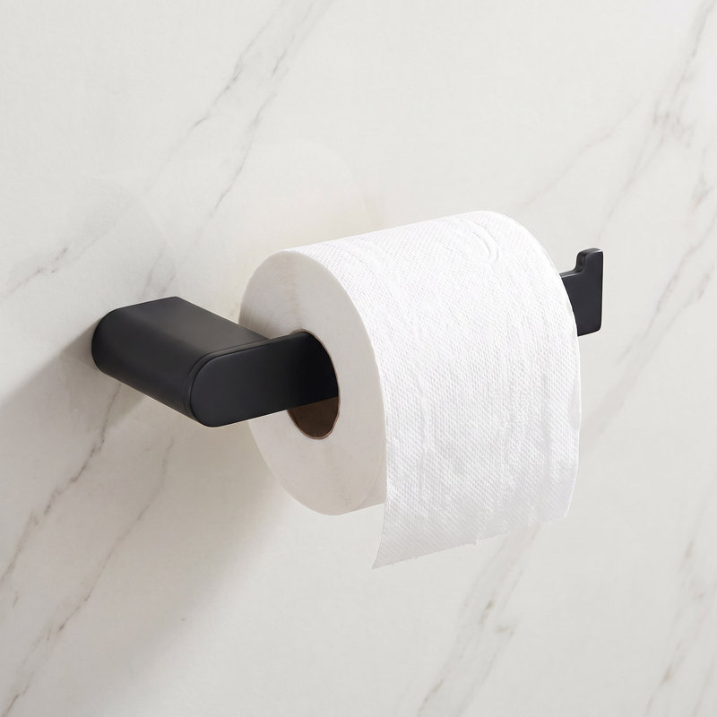 Linear Wall Mounted Toilet Paper Holder, Black