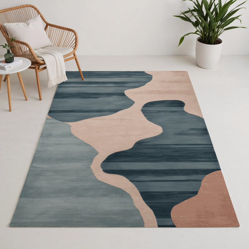 Watercolor Gray Indoor and Outdoor Area Rug, Rectangle 9' x 12'
