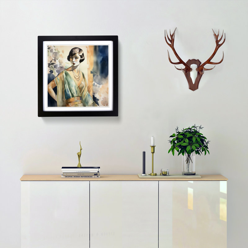 Single Picture Frame Print on Wood, Black